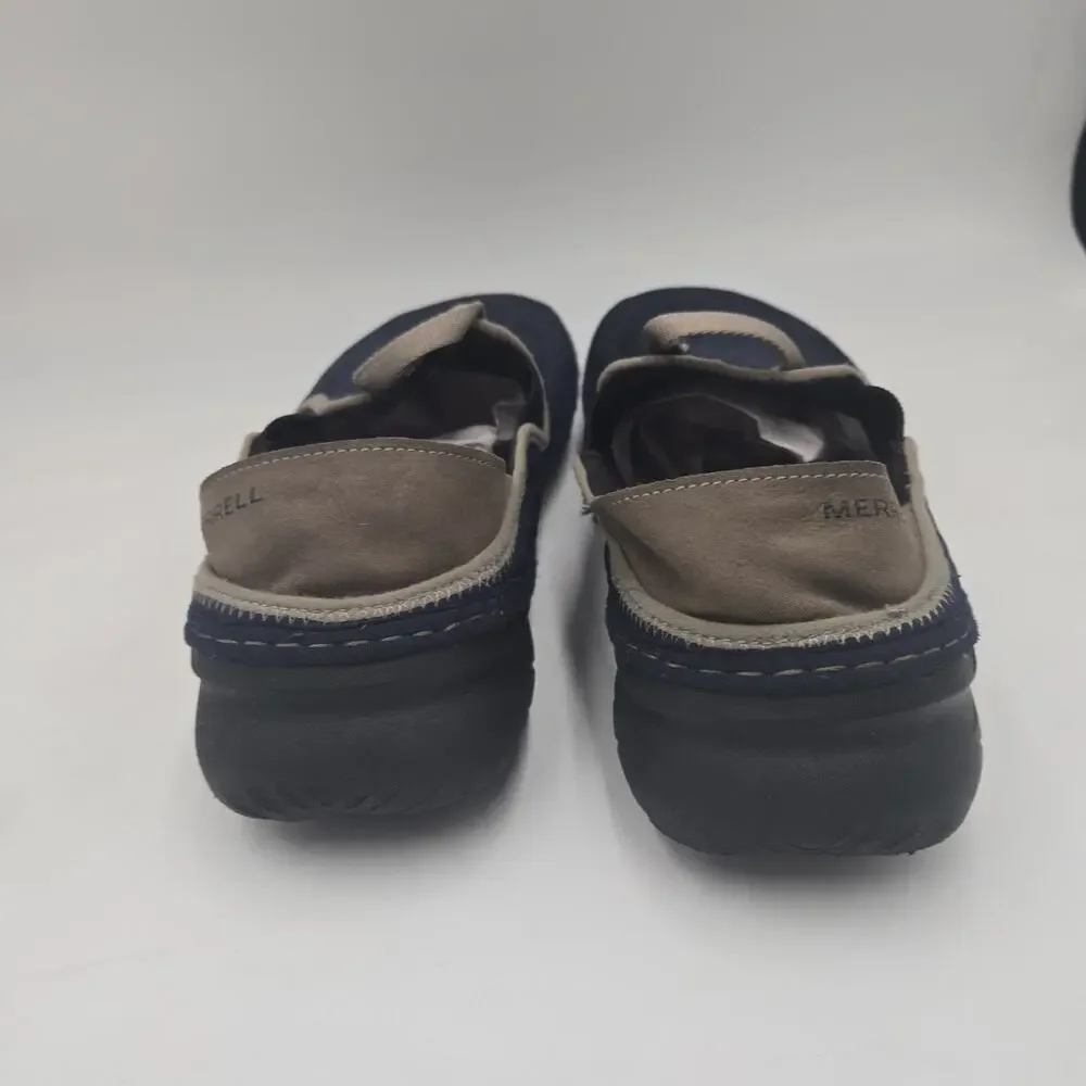 Merrell Mens Hut Moc Shoes Size 12 Blue Quilted Slip On Casual Travel Loafers